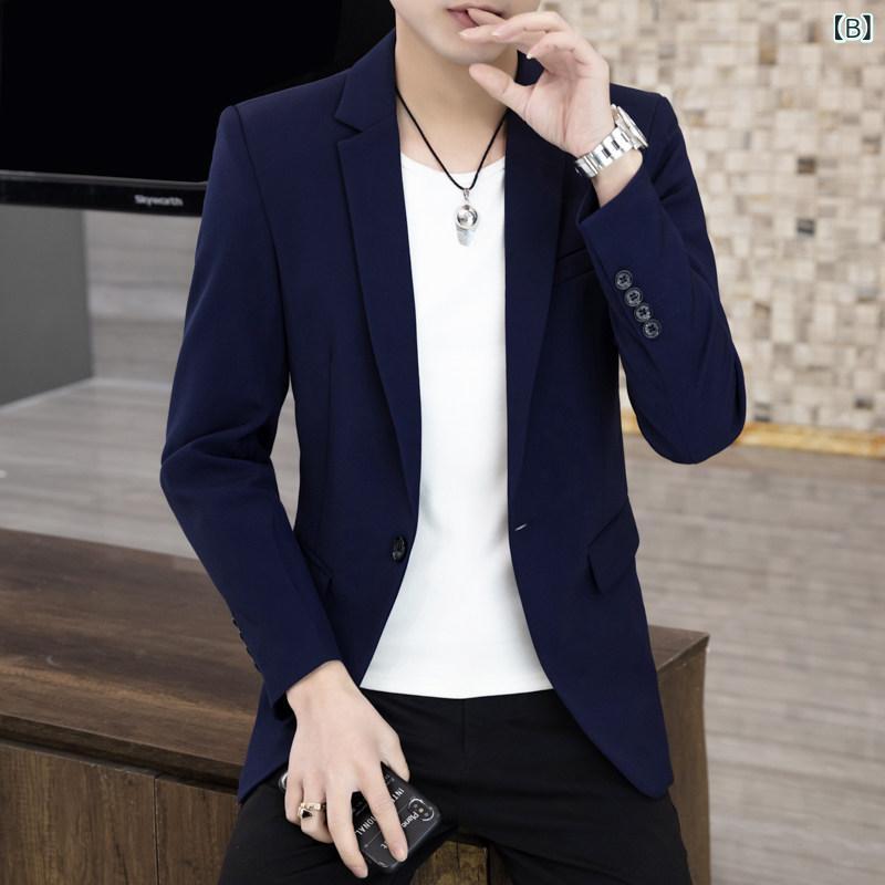 アウター　ジャケット　メンズ メンズスーツ 韓国 スリム メンズ シングル トップ ジャケット 春 カジュアル スモール スーツ