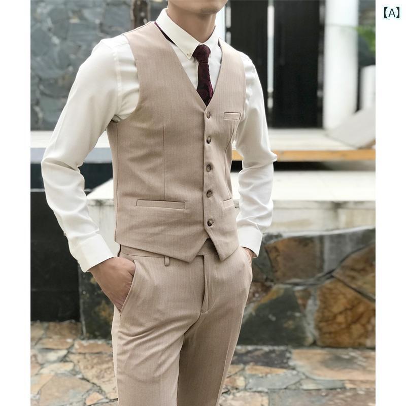 スーツ　ベスト　メンズ スーツ ベスト パンツ メンズ 英国 礼服 新郎 ウェディングドレス 付添 人の 団体 服 兄弟の｜SEIYUショップ