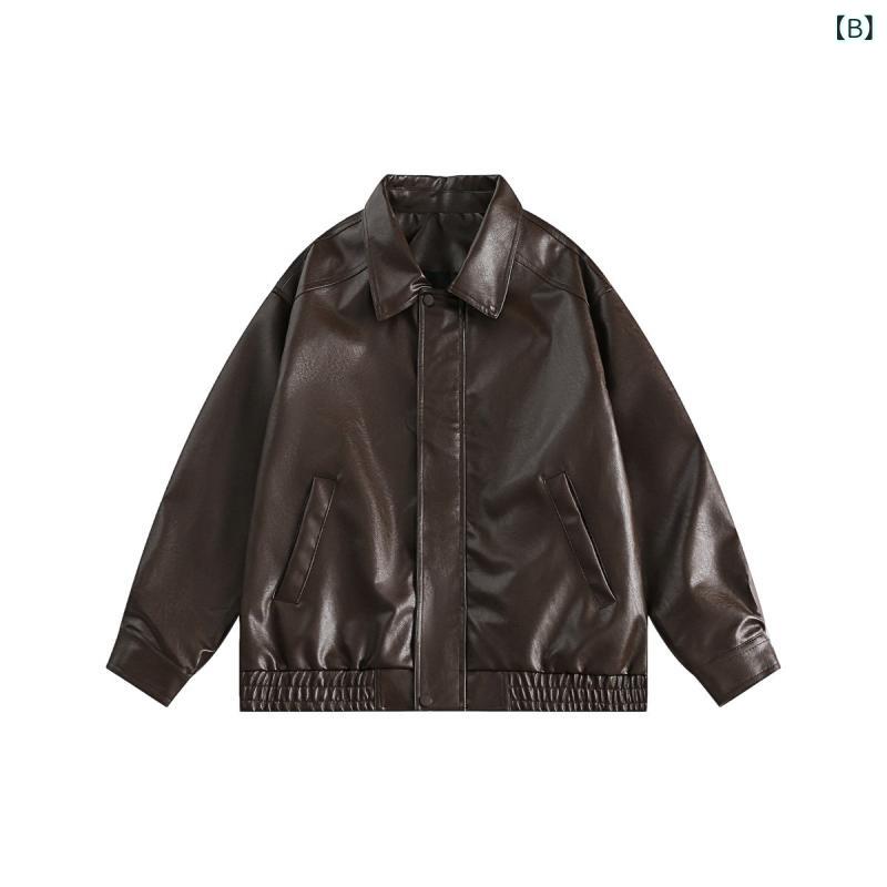 レザー　ジャケット　おしゃれ メンズ シンプル 無地 バイク レザージャケット 秋 アメリカン レトロ PU