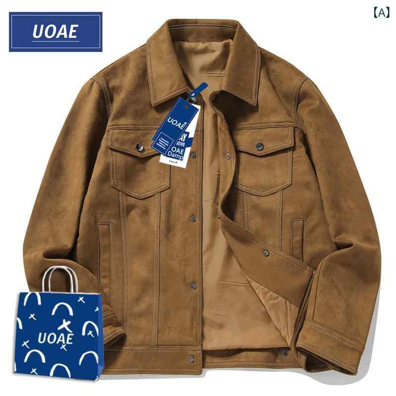 なめし革 上衣 今めかしい UOAE 流行り物 スエードクロス 上衣 メンズ 年月 アメリカン 表現スタイル 表どおり 野球