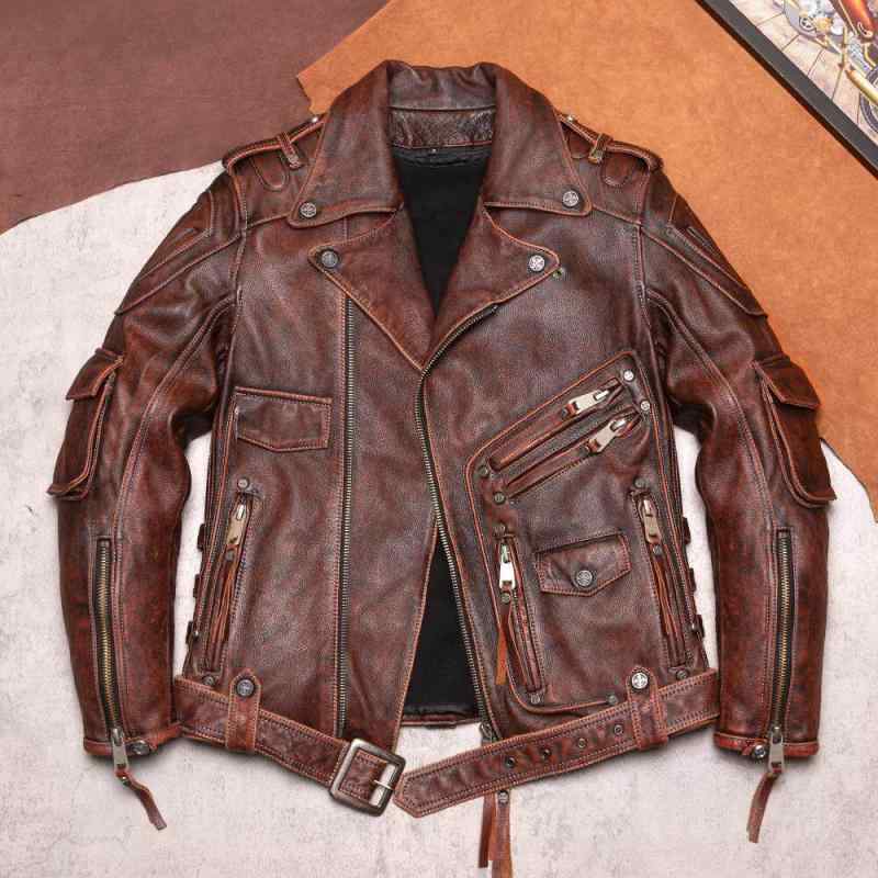 レザージャケット メンズ 男性用 秋冬 本革 牛革 ライダースジャケット バイク用 アウター 防寒 防風 インナー取り外し可能 プロテクター装着可能 切り替え バイカー系 かっこいい 高級感 ゆったり 大きいサイズ 体型カバー 着痩せ 細見え 普段使い ｜SEIYUショップ