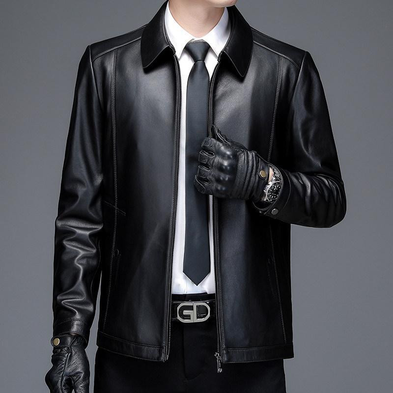 レザージャケット メンズ 男性用 アウター 本革 羊革 ラムレザー ブルゾン ジャンパー リアルレザー 皮革 上着 防寒 中綿入り ダウンコート 羽毛 高品質 高級感 通勤用 普段使い 父の日 父親 紳士服 ゆったり 大きいサイズ 体型カバー 細見え 着|SEIYUショップ