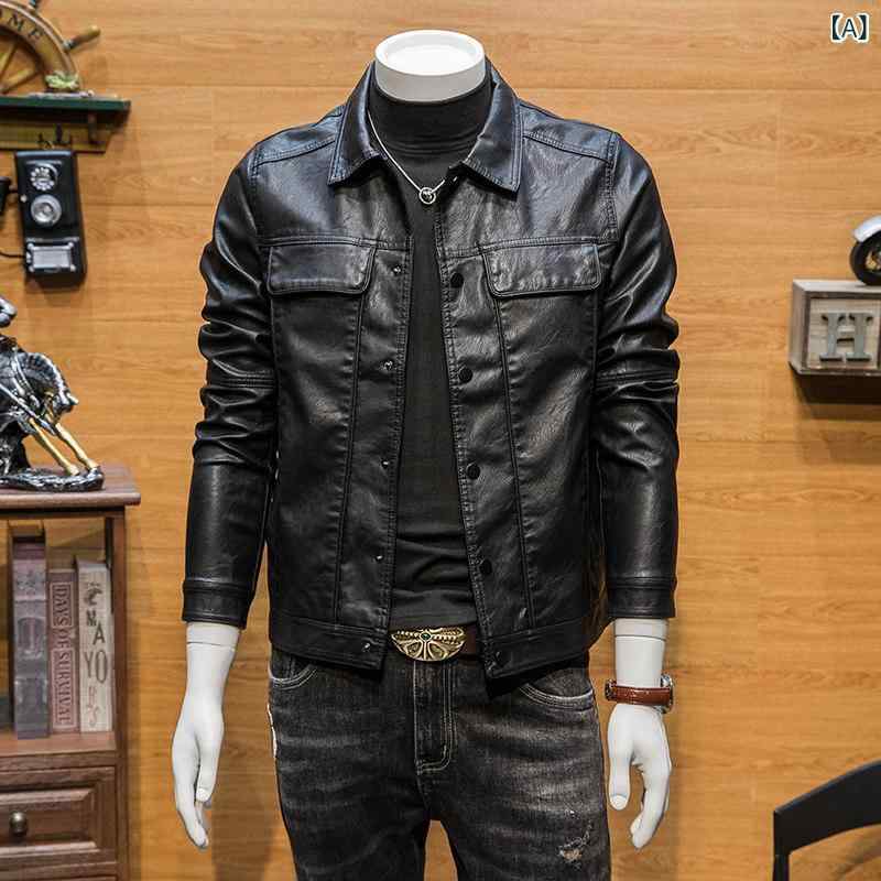 レザー　ジャケット　おしゃれ 2025 春秋 メンズ レザージャケット 韓国 スリムフィット 春 ジャケット モーターサイクルレザージャケット