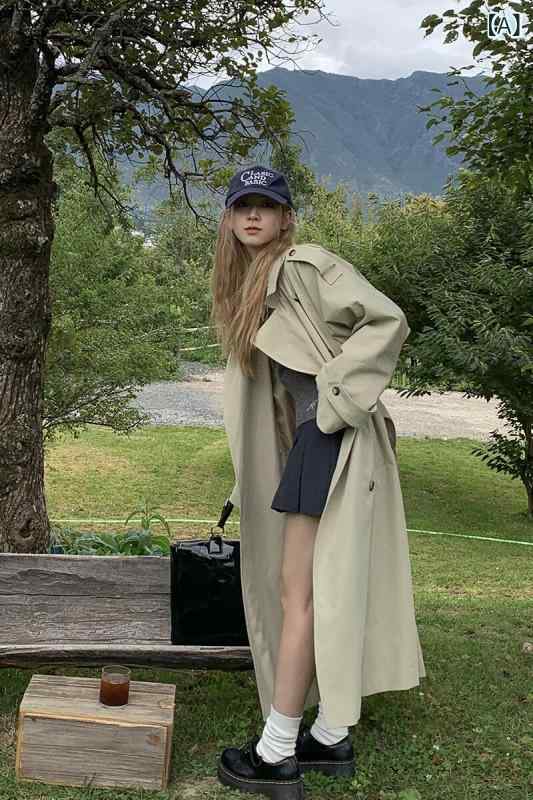 カーキ　コート　レディース 赤 男の ウインドブレーカー コート 女性 春 韓国 ハイエンド ファッション 背の 高さ シック 拡張