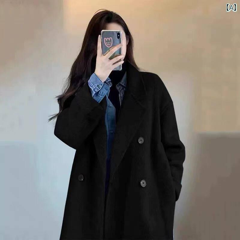 カーキ　コート　レディース の ホワイトダックダウン ライニング カシミヤコート レディース ミドル 丈 2024 秋冬 韓国 ゆったり 高級 厚手 コート 9,815円