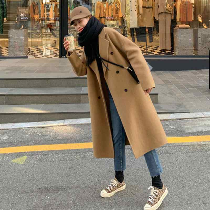コート レディース 秋冬 ウールコート 両面ウール ダブルフェイスコート 高級感 ロング丈 暖かい ゆったり 大きいサイズ 体型カバー 着痩せ 細見え ピーコート チェスターコート アウター 上着 通勤用 お出かけ用 普段使い 無地 シンプル ブラック ｜SEIYUショップ