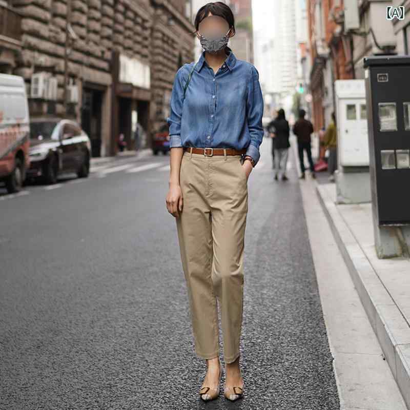 レディース パンツ レディース 綿 カジュアル パンツ AIPAN ストレート レッグ カーゴパンツ カーキ カジュアル パンツ スリムフィット パンツ テーパード シガレットパンツ。｜SEIYUショップ