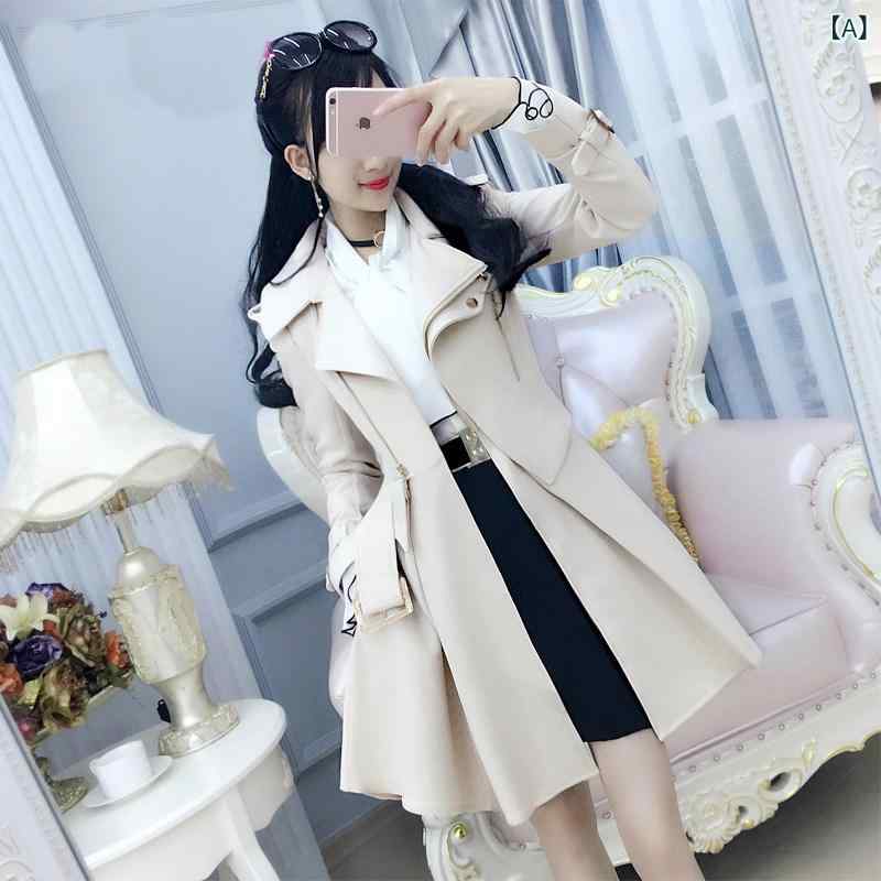 窈窕たるな 連合王国 風 トレンチコート 成人女性用 秋冬 ウィンドブレーカージャケット. 小っちゃいな 道のりけ 並み並み ロング. 2024年 . 天鵞絨 原材料で 朦朦たる. . 長袖. 全能