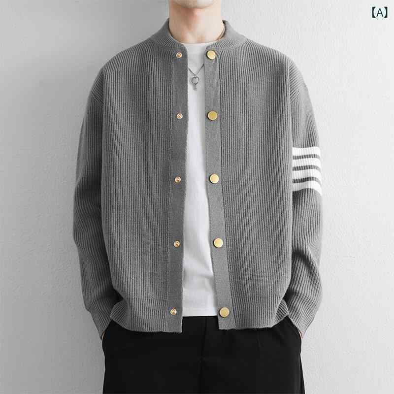 ジレー メンズ 春と 秋の メンズ アメリカン レトロカーディガン 上衣、 流行りの ブランド名 色つやマッチング ご機嫌 挙げ句の果て スウェーター、 レイジー 表現スタイル 心地好い 編み物 スウェーター