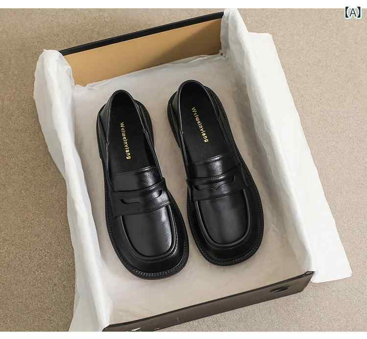 置き目毛皮 レディース シューズ 本 革の 連合王国 風 スモール なめし革シューズ、 お上さん用 2024年 夏 新作、 レトロ 木目細か スリッポン 置き目毛皮、 ホンブルグ帽 心魂、 気が大きい 大きさ レディースシューズ