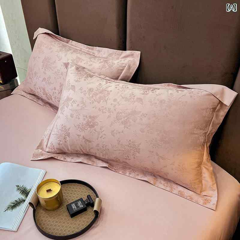 枕 カバー A クラスの 軽量 高級 100 カウント長 繊維 綿 枕 カバー、 1 組、 純 綿 枕 芯、 ライナー、 ジャカード サテン 枕 カバー