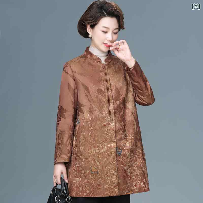 コート レディース 中高年 女性の ウィンドブレーカー 中国 風 春秋 2025 新型 60歳の 新型 中国 風 高貴で ファッショナブルな 母の 春 コート|SEIYUショップ