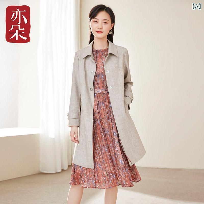 コート レディース ブランド 高級 ウィンドブレーカー 女性用 2025 春秋 新作 小さい サイズ中 丈 レディース 人気 コート ロング コート 女性用