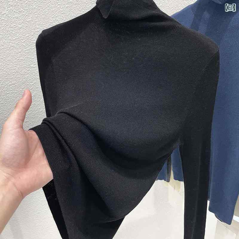 ニット アメリカン トップ レディース 韓国 風 ハイ カラー ウール セーター レディース インナーウェア 秋 服 ボトムス セーター おしゃれ 2024 新作 ホワイト トップス