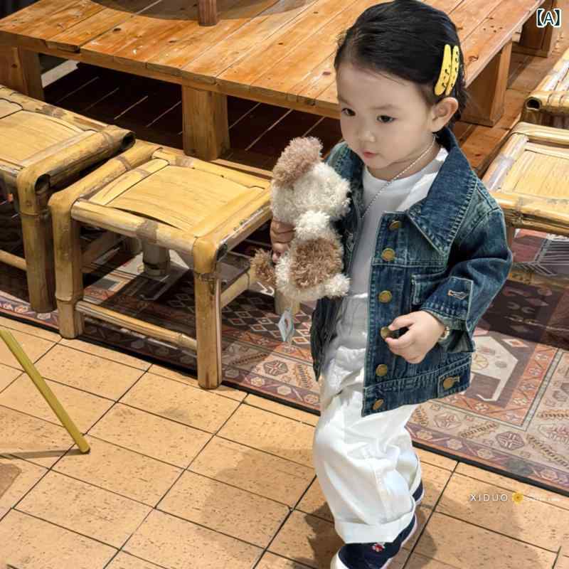【楽天市場】子供用 デニムシャツ 子供 服の 男の子と 女の子の 気質 デニムジャケット 2025 新しい スタイルの 子供の 流行の クール ...
