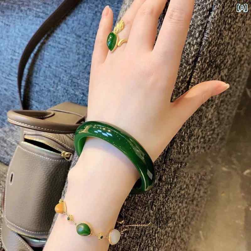 ブレスレット レディース クラシック ロシア 産 ジャスパー ブレスレット レディース 翡翠 ブレスレット 天然 翡翠 ほうれん草 グリーン 和田 翡翠 エメラルド 母の 日 ギフト 敬老の 日 ギフト