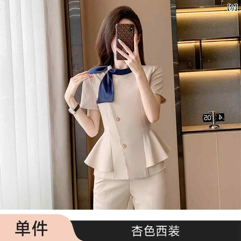 美容院 美容 師 作業 服 女性 女性用 美容 師 作業 服、 新しい スタイル、 ファッショナブルで エレガントな プロ 仕様の 服、 ケータリング ウェイター、 ホテル、 宝石 店の 従業 員の ための フォーマルな 服