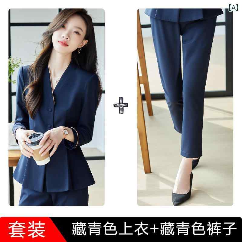 美容院 美容 師 作業 服 女性 宝石 店の 作業 服、 春秋の 美容院の 専門 スーツ、 ファッショナブルで エレガントな ホテルの フォーマルウェア、 スチュワーデスの 制服