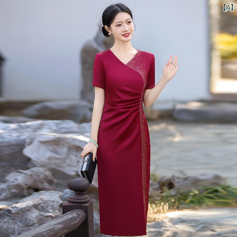 チャイナ ドレス スカート 高級 チャイナ ドレス、 赤い ロング ウェディングドレス、 レトロな 中国 風、 春と 夏の 新しい スタイル、 ヒップを カバー し、 お腹を 細くする