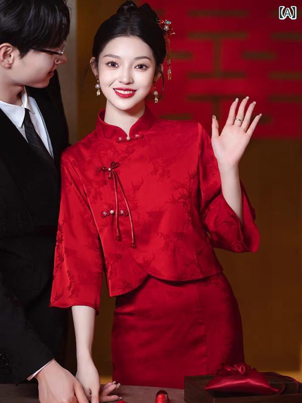 瀬戸もの お召しもの スコート 一緒になる 式の 燕尾服 映画化 お召しもの、 目あたらしい 中国 風の 一緒になる 式の 燕尾服 部屋着、 亭主もちの 花嫁御寮の 真っ赤 乾盃 お召しもの、 瀬戸もの お召しものの 背広 お召しもの、 秋 レディースファッション-ドレス
