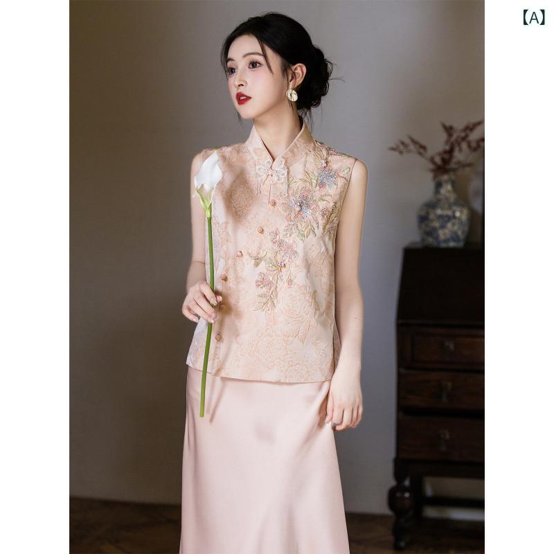 チャイナ ドレス スカート ピンクの 婚約 チャイナ ドレス、 新しい 中国 風の 白い 花嫁の トースト ドレス、 帰宅 ツーピース セット、 感謝の 宴会の 気質