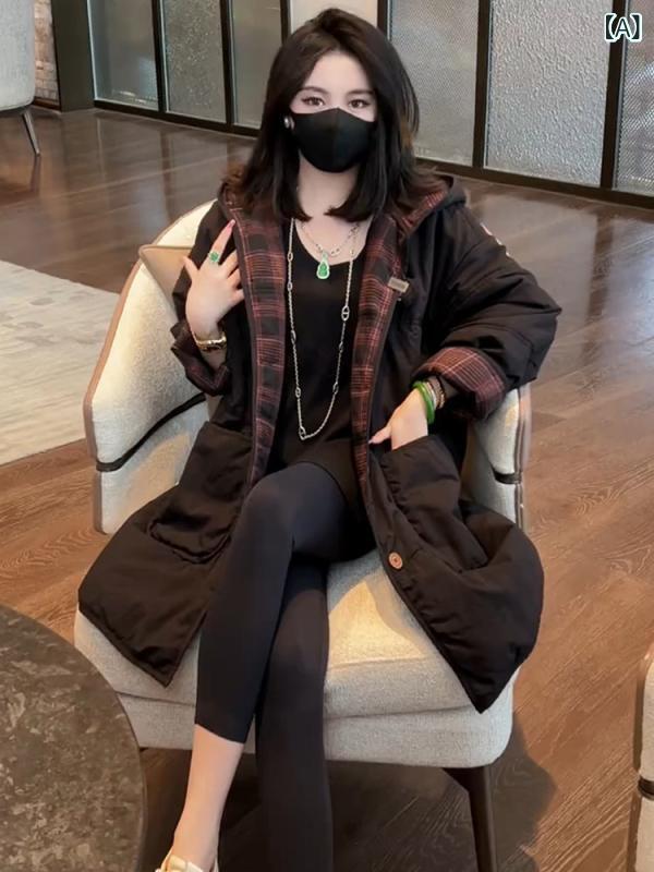 落ち込む上衣 レディース 生あたたかい 落ち込む上衣 レディース 生あたたかい レトロな 佇まいの 心地好いな ゆったりと した 真っただ中 丈 綿織物 黒いこと 上衣、 秋 冬 パーカー、 ボンネット 付き添い人 綿織物上衣、 冬用