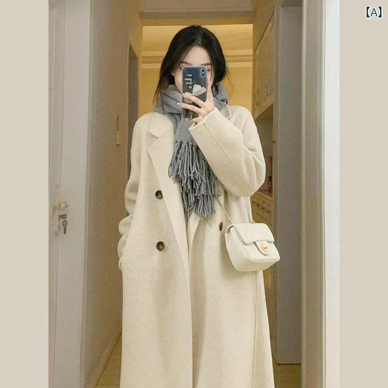 カシミール厚地の外套 レディース 真っただ中丈 落ち込む 上衣 ラインドライヴ レディース 並み並み ロング 表現スタイル S 大きさ 2024 新作 冬 朦々たる 生あたたかい 羊毛 厚地の外套 上衣
