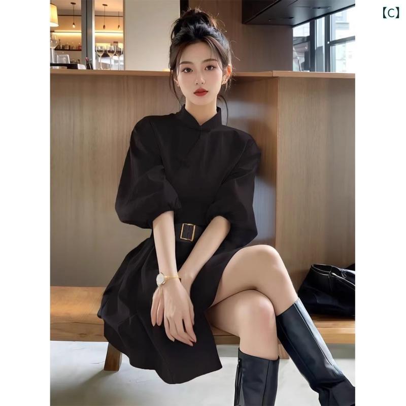 シャツワンピース レディース 深 セン 南 友 ハイ エンド ブランドの 女性の 春 服 ハイ エンド ラペル 気質 シャツ スカート やや 太い mm スリム ドレス