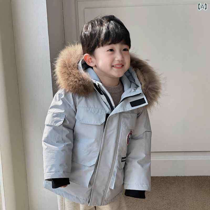 子供用フリースジャケット 男の子 パーカー 男の子用 コート 秋 冬 2025 新作 冬用 子供用 ファーカラー フード 付き 厚手 パーカー 子供用 冬用 コットンコート