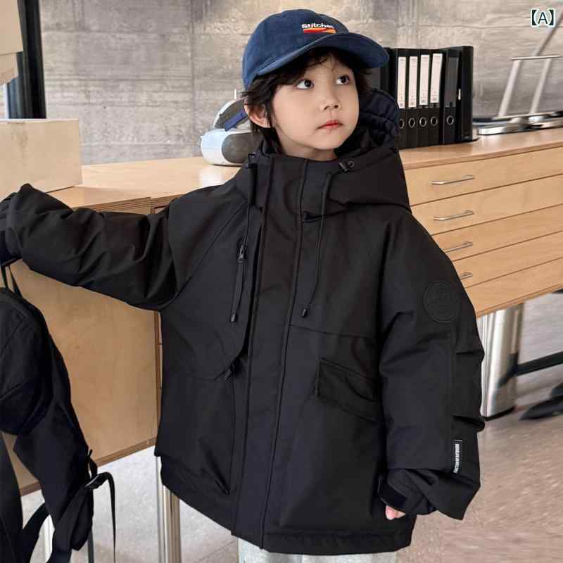 子供用フリースジャケット 男の子 パーカー 基準 90 ダウン 子供用 作業着 ダウン ジャケット 2024冬 男の子と 女の子 ショート ホワイトダックダウン ジャケット｜SEIYUショップ