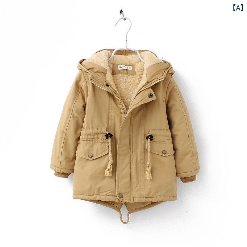 子供用フリースジャケット 男の子 パーカー 男の子と 女の子の スカウト コート 綿 コート 冬 服 プラス ベルベット スタイリッシュな ミディアムと ロングの 子供用 綿 コート パーカー 厚手 冬