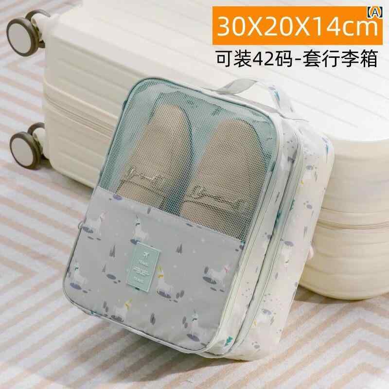 旅行用シューズバッグ 旅行用 靴 収納 バッグ 荷物用 ポータブル シューズ バッグ 旅行用 シューズ バッグ 靴の アーティファクトは トロリーケースに 置く ことが できます