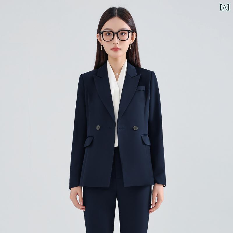 女性用カジュアルスーツ 大学生の 面接 フォーマルスーツ 女性用 2025 春秋 高級 スーツ ジャケット プロフェッショナル ワークウェア 気質 作業 服|SEIYUショップ