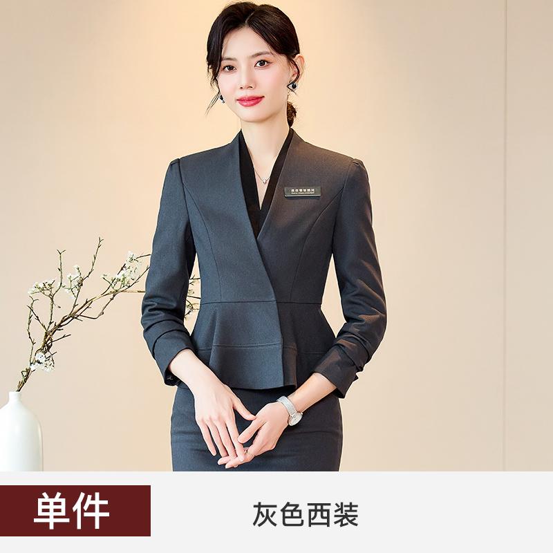 女性用カジュアルスーツ スーツ セット 美容 室 医療 美容 クラブ ホテル フロント プロフェッショナル フォーマルウェア ゴールド ジュエリー ストア 作業 服 女性 夏|SEIYUショップ