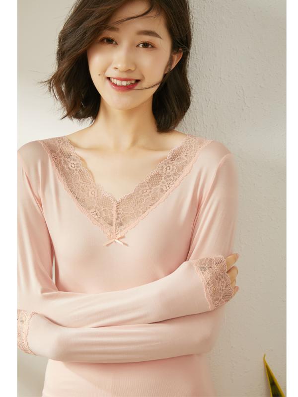 ボディシェイピングウェア モダール 秋 服と 秋 ズボン レディース 薄手 保 温 下着 セット ボディ シェイピング レース ボトム コットンセーター 大きい サイズ 秋 冬