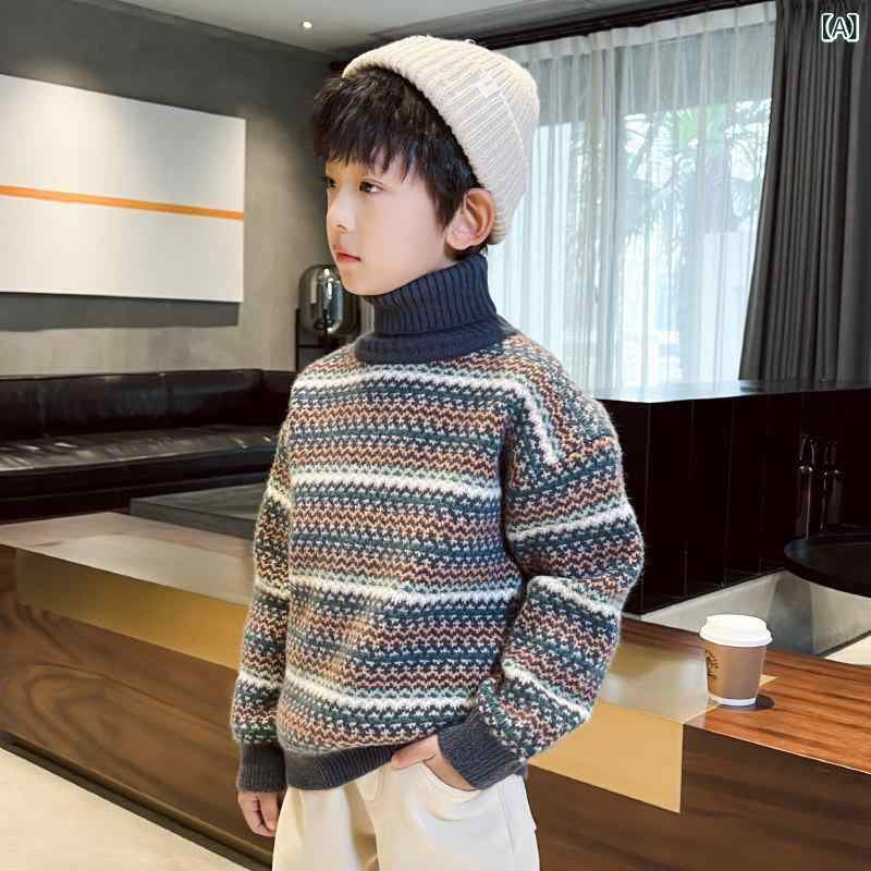 御坊っちゃんスウェーター 朦々たるの 御坊っちゃん用 タートルネックスウェーター 秋 冬 服 2024 新型中大 大きさ 赤ちゃん用 トップス 赤ちゃん用 ボトムス プルオーバーティーシャツ 流行り