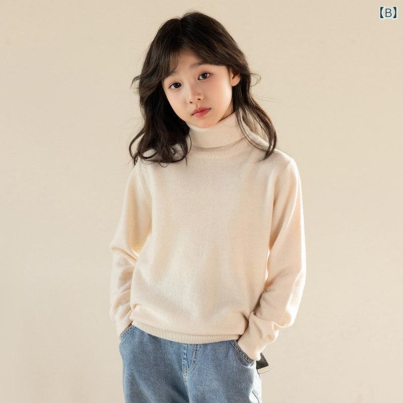 御坊っちゃんスウェーター 赤ちゃん用 タートルネックスウェーター お嬢さん用 ラペル 朦々たる 無地 秋 冬 ボトムス 編み物 スウェーター 御坊っちゃん用 大層らしい 大きさ 赤ちゃん用 カシミヤスウェーター