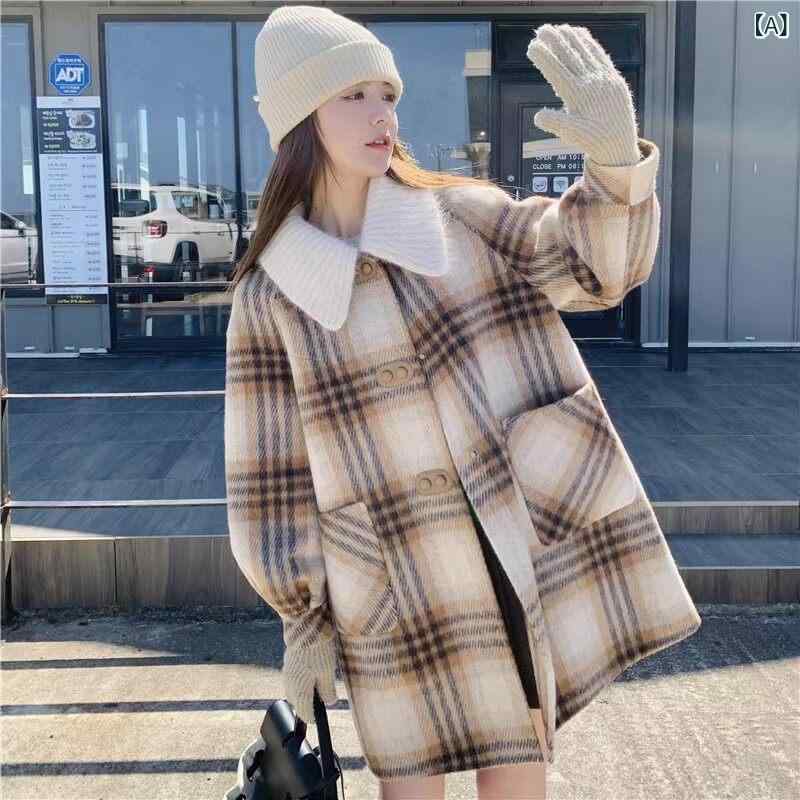 照合のしるし柄羊毛厚地の外套 照合のしるし 柄 羊毛 厚地の外套 成人女性の 利益の 2023新 表現スタイル小さな 秋と 冬 肥 厚 韓国 表現スタイル 濫りがわしい小さな 芳ばしさの 好いたらしい 表現スタイルの 真っただ中 丈 厚地の外套