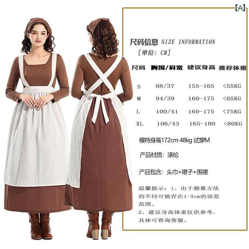 メイドコス 大きい サイズ 中世 メイド 服 英国 風 ヨーロッパ ハウス キーパー コス コック 衣装 欧 米 貴族お 嬢様 パフォーマンス 衣装
