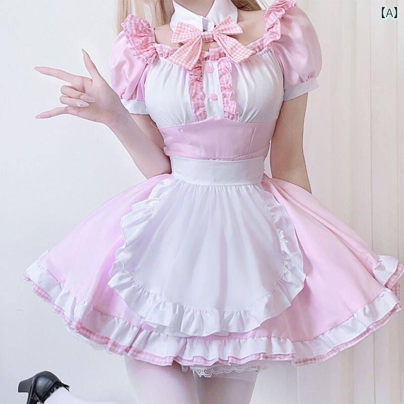 メイドコス 二 次元 メイド 服 コス 可愛い メイド 服 柔らかい 女の子 猫 ロリータ コスプレ 衣装 ロリータドレス