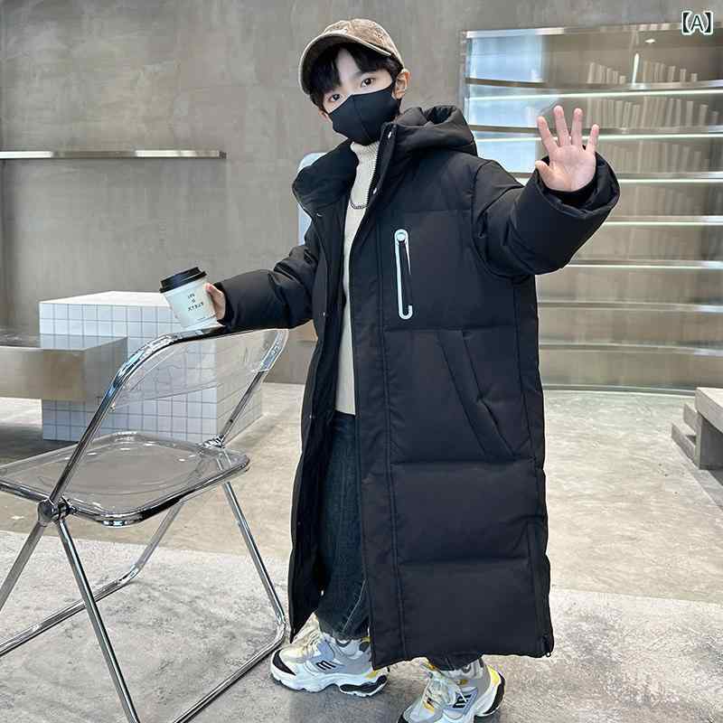 子供用ダウンジャケット 子供用 ダウン ジャケット ボーイズ ミドル 丈 2024年 冬物 厚手 メンズ 大きいサイズ中 サイズ 子供用 膝丈 暖かい 防風 ジャケット｜SEIYUショップ
