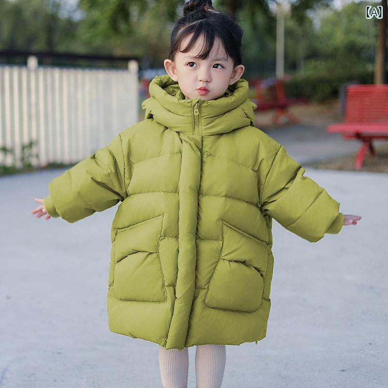子供用ダウンジャケット 子供用 ダウン ジャケット ミドル 丈 厚手 防寒 男の子 女の子 ベビー 2歳 小さい 子供 冬 暖かい ホワイトダックダウン ジャケット トレンド 3