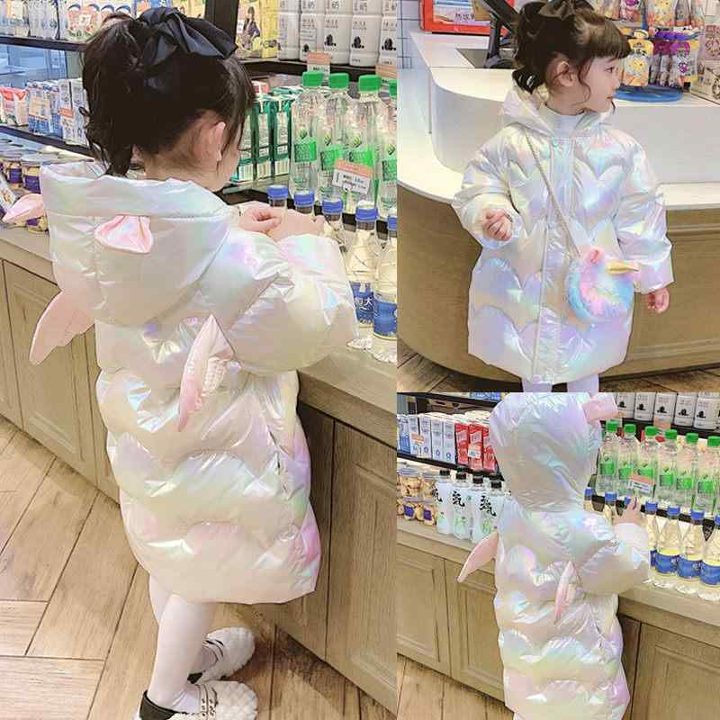 子供用ダウンジャケット ホワイトダックダウンの カラフルな 女の子の ダウン ジャケット 2024 新しい スタイリッシュな ミディアムと ロング 韓国 バー ジョン 厚く 洗えない 冬 ベビー