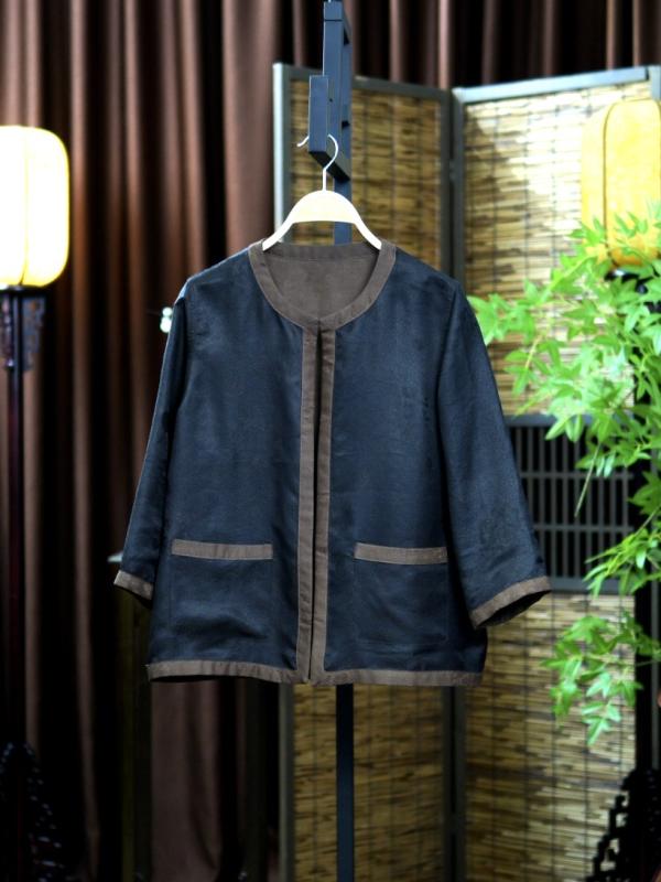 レディース 上衣 香雲紗 絹 リヴァーシブル うつり変わり 中国 ゆったり 影ぼうし 今めかしい 雅びやか トップス 心地よい 日常使い走り 軽さ 原料品 御前上等感