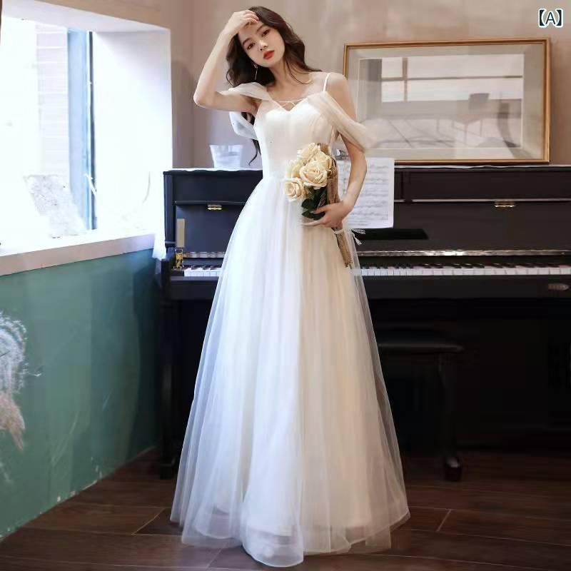 ロングドレス 女性用 宴会 パーティー 高級感 春秋 ワンショルダー ストラップ ノースリーブ 成人式 卒業式 司会者 ロング丈 フォーマル イブニング