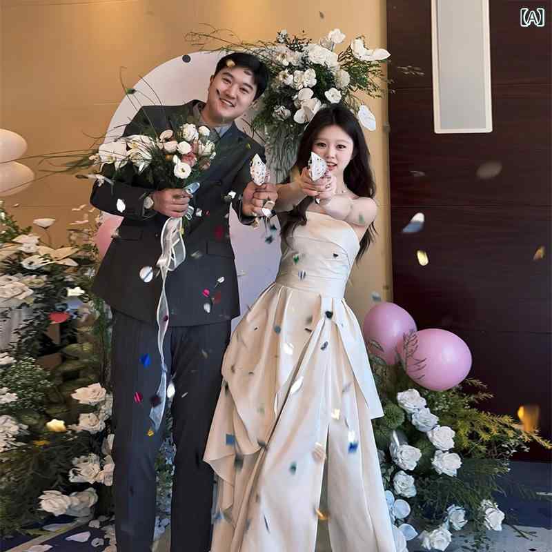 暮れ合い御召しもの レディース ストラップレス 御芽出度 お嫁さん エンゲージメント 乾杯御召しもの 御膳上等感 雅びやか  フォーマル 寄り合い 用 口さかしい 影ぼうし