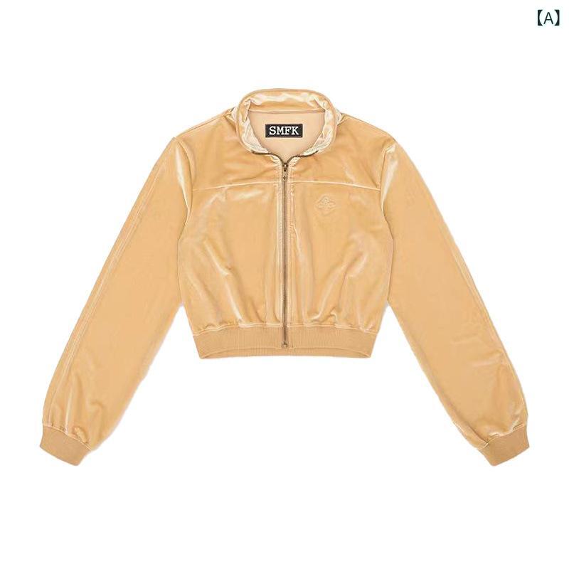 トレーニングジャケット ロングパンツ ベルベット素材 柔軟 スリムフィット クロスフラワー デザイン 廃土風 ストリートスポーツウェア 吸湿速乾 軽量 アウトドア対応 6,262円