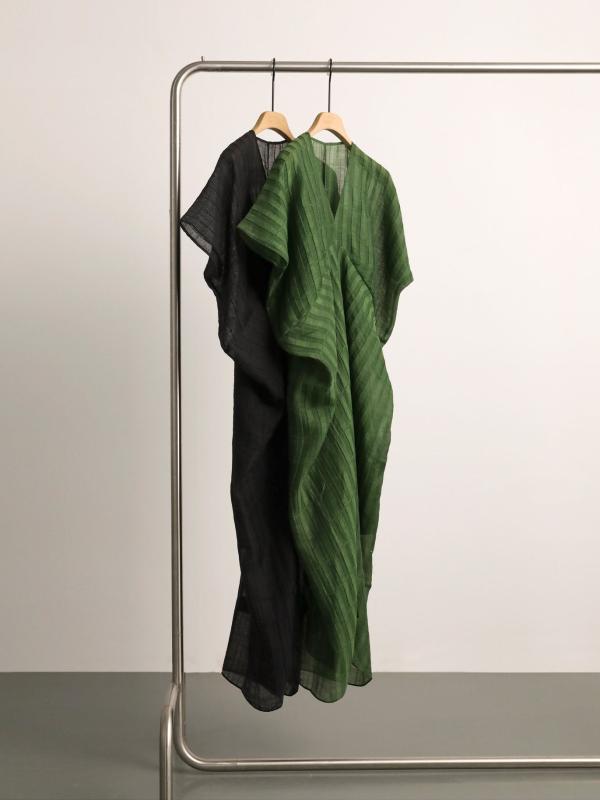 レディース 衣裳  リネン 混紡 立体 窪溜まり縞模様 コクーン 影ぼうし ゆったり  軽さ 冷やりとした 普段使い走り 春夏 トップス 御召しもの 生まれ変わり衣料繊維 吸湿速乾