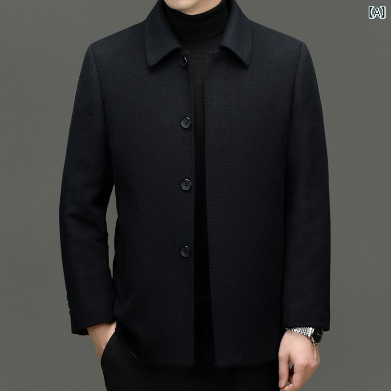 コート メンズ ウール ロング丈 取り外し式 秋冬 ビジネス カジュアル 暖か 保温 高級感 軽量 通勤用 普段使い