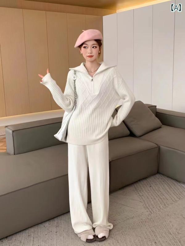 秋 レディース 大きいサイズ ニットセーター パンツ 2点セット ゆったりシルエット 体型カバー カジュアル 日常使い ボリュームトップス ワイドパンツ 梨型対応 肉隠し 暖か素材｜SEIYUショップ 7,525円